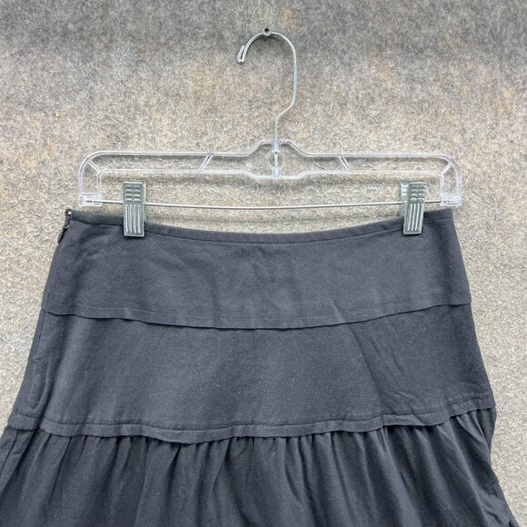 Theory Skirt Womens 0 Black Tiered Ruffle A Line Midi 100% Cotton Style 51174385 - Picture 5 of 9